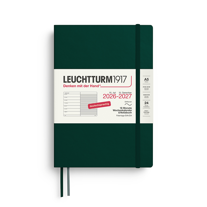 Ag. Semanal & Libreta (A5) 2027, 18 Meses, Tapas blandas, Forest Green, Alemán