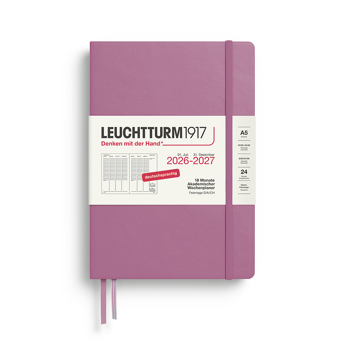Planificador Semanal Univ. Medium (A5) 2027, 18 Meses, Dusty Rose, Alemán