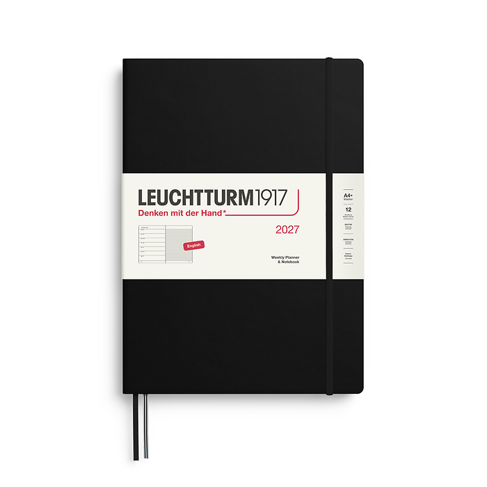 Agenda Semana Vista & Libreta  Master (A4+) 2027, Negro, Inglés