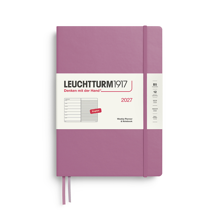 Agenda Semana Vista & Libreta  Composition (B5) 2027, Dusty  Rose, Inglés