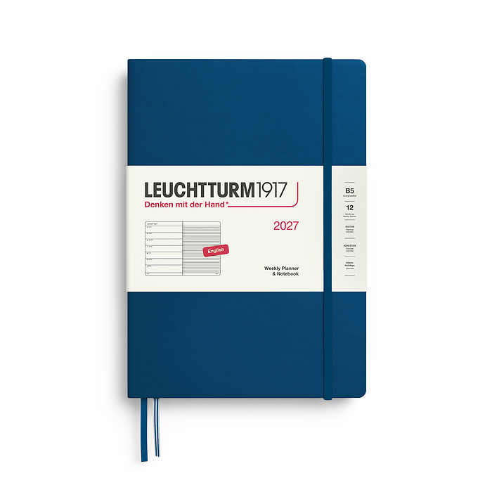 Agenda Semana Vista & Libreta  Composition (B5) 2027, Indigo, Inglés