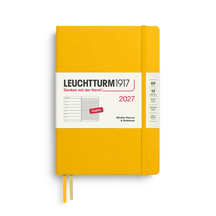 Agenda Semana Vista & Libreta  Medium (A5) 2027, Sunflower,  Inglés