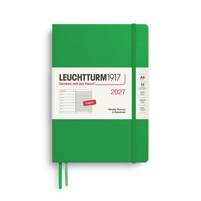 Agenda Semana Vista & Libreta  Medium (A5) 2027, Spring Leaf, Inglés