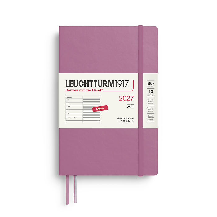 Agenda Semana Vista & Libreta  Paperback (B6+) 2027, Tapas blandas, Dusty Rose, Inglés
