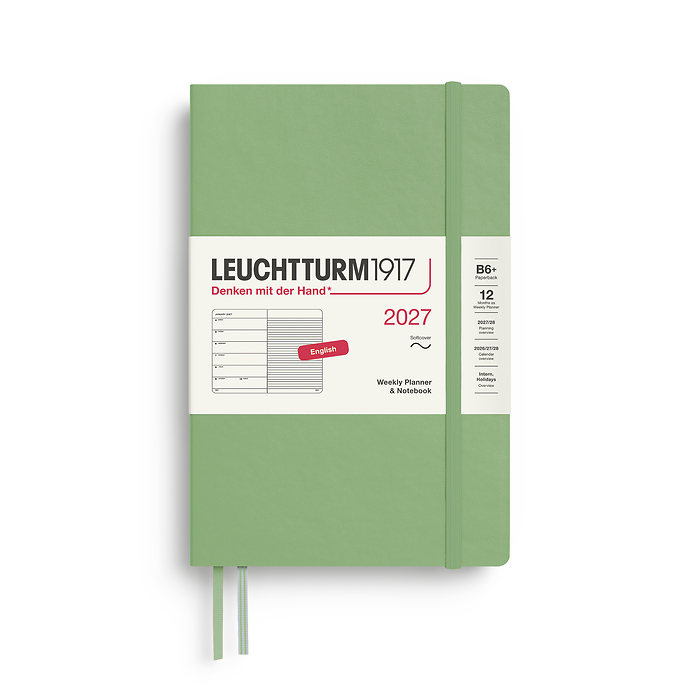 Agenda Semana Vista & Libreta  Paperback (B6+) 2027, Tapas blandas, Sauge, Inglés