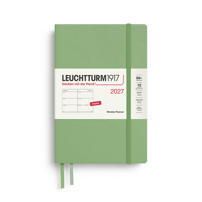 Agenda Semana Vista Paperback  (B6+) 2027, Sauge, Inglés