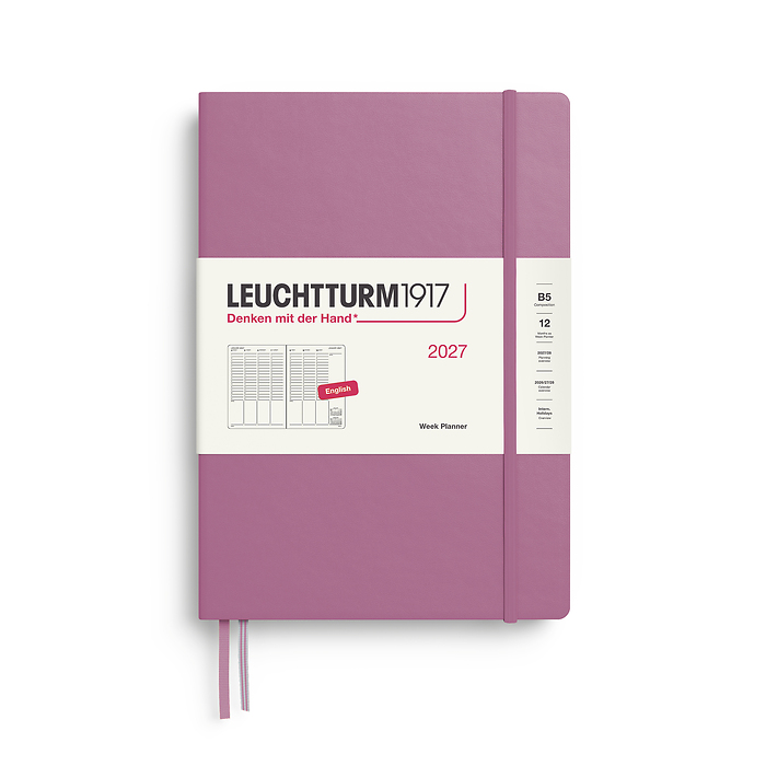 Planificador Semanal Composition (B5) 2027, Dusty Rose, Inglés