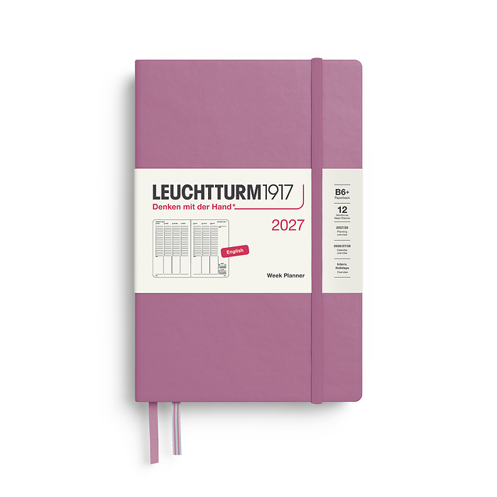 Planificador Semanal Paperback (B6+) 2027, Dusty Rose, Inglés