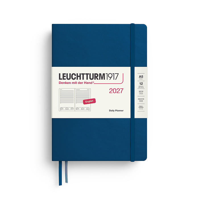 Agenda Día Página Medium (A5)  2027, Indigo, Inglés