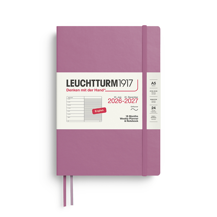 Ag. Semanal & Libreta (A5) 2027, 18 Meses, Tapas blandas, Dusty Rose, Inglés