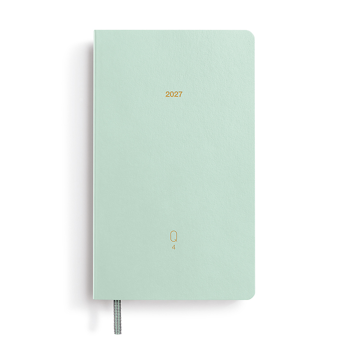 Quarterly Agenda Dá Pagína, Punteado, Pocket A6, 2027, juego de 4, Shades of Green, Alemán