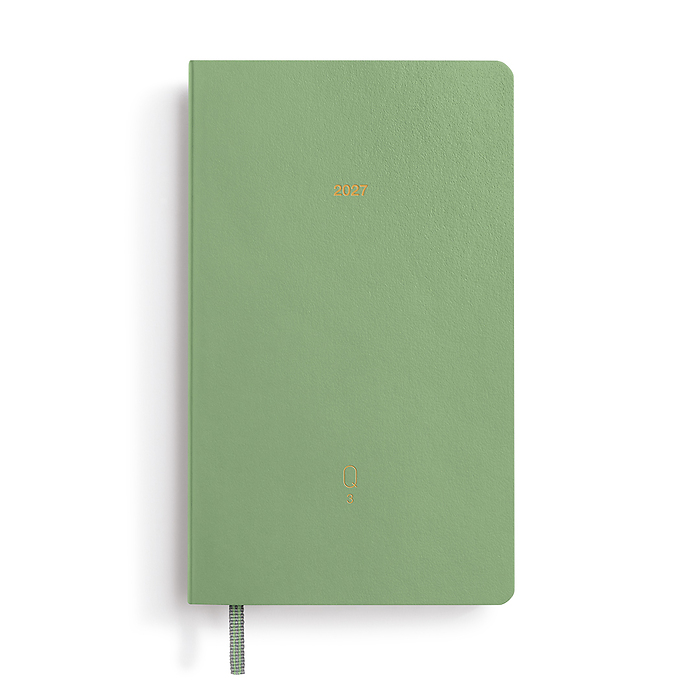 Quarterly Agenda Dá Pagína, Punteado, Pocket A6, 2027, juego de 4, Shades of Green, Inglés
