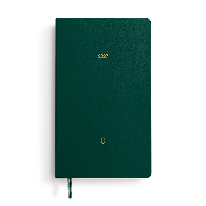 Quarterly Agenda Dá Pagína, Punteado, Pocket A6, 2027, juego de 4, Shades of Green, Inglés