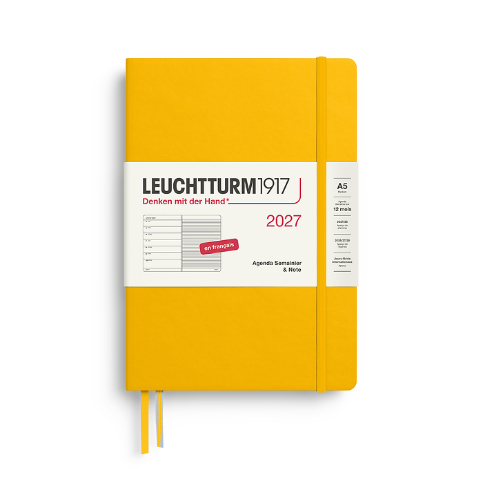 Agenda Semana Vista & Libreta  Medium (A5) 2027, Sunflower,  Francés