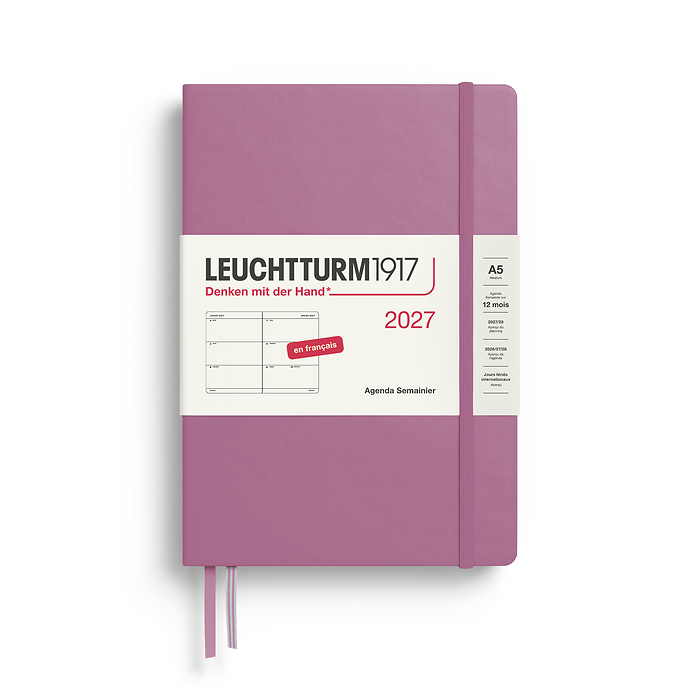 Agenda Semana Vista Medium (A5) 2027, Dusty Rose, Francés