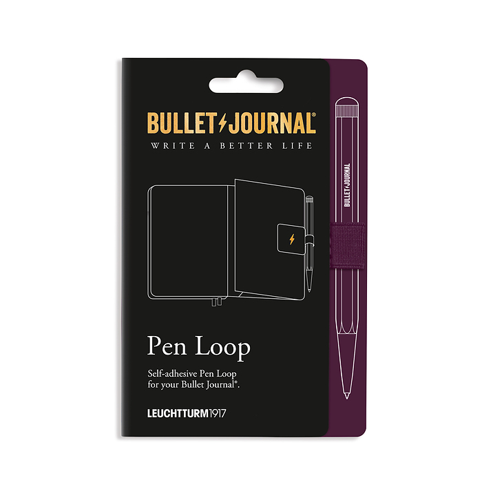 Pen Loop Bullet Journal, lazo  para Bolígrafos, autoadhesivo, Negro