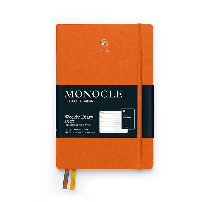 Agenda Semana Vista y Libreta Monocle, B6+ 2027, con libreto extra, Navy, Inglés