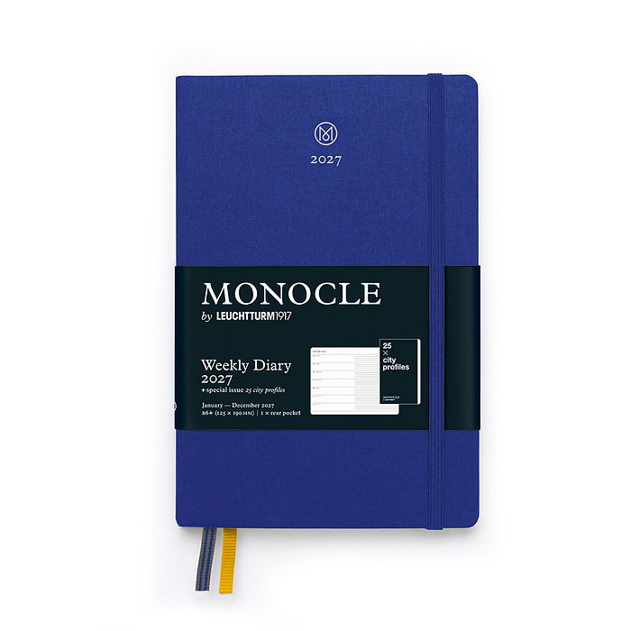 Agenda Semana Vista y Libreta Monocle, B6+ 2027, con libreto extra, Cobalt Blue, Inglés