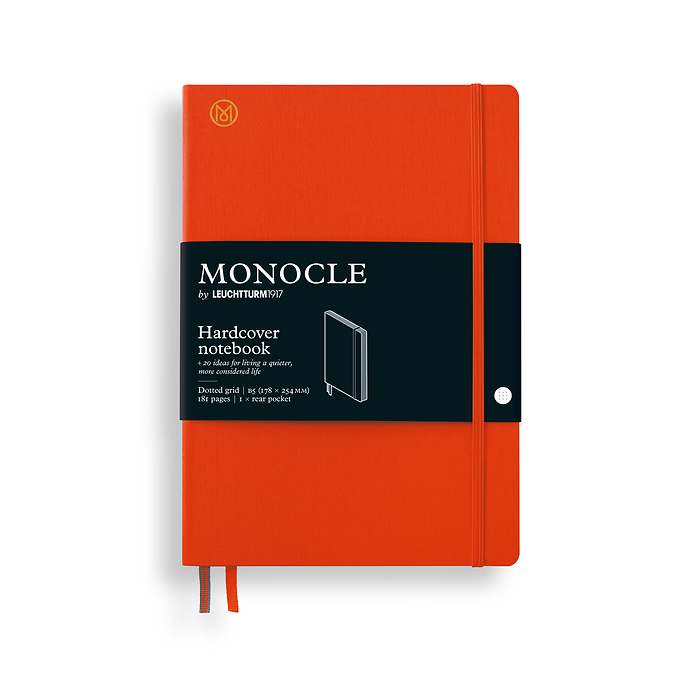 Libreta B5 Monocle, Hardcover, 192 páginas numeradas, Mandarin, punteado