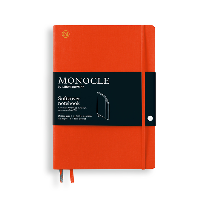 Libreta B5 Monocle, Softcover, 128 páginas numeradas, Mandarin, punteado