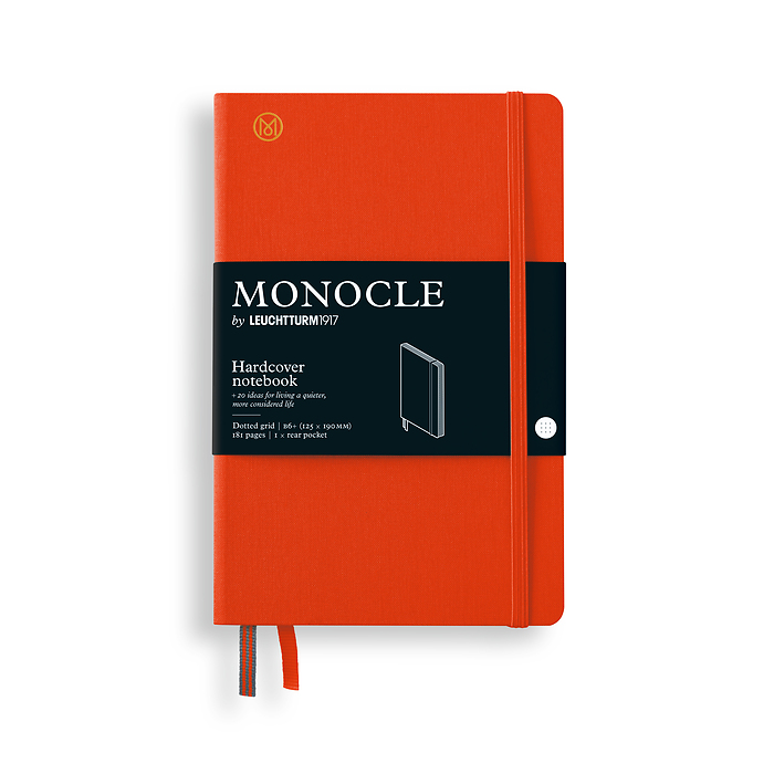 Libreta B6+ Monocle, Hardcover, 192 páginas numeradas, Mandarin, punteado