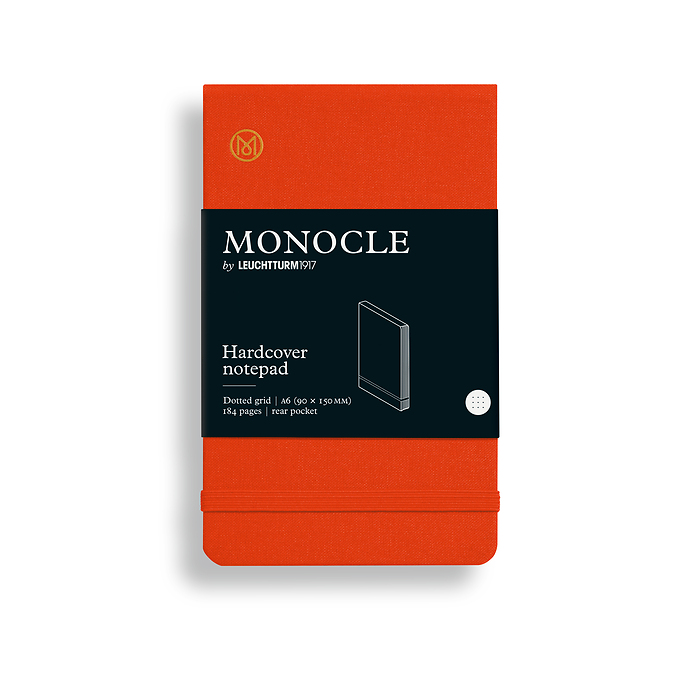 Notepad Pocket (A6) Monocle, Hardcover, 184 páginas numeradas, Mandarin, punteado
