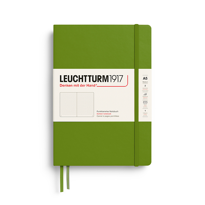 Libreta de notas (A5), Tapas duras, 251 páginas num., Moss, punteado