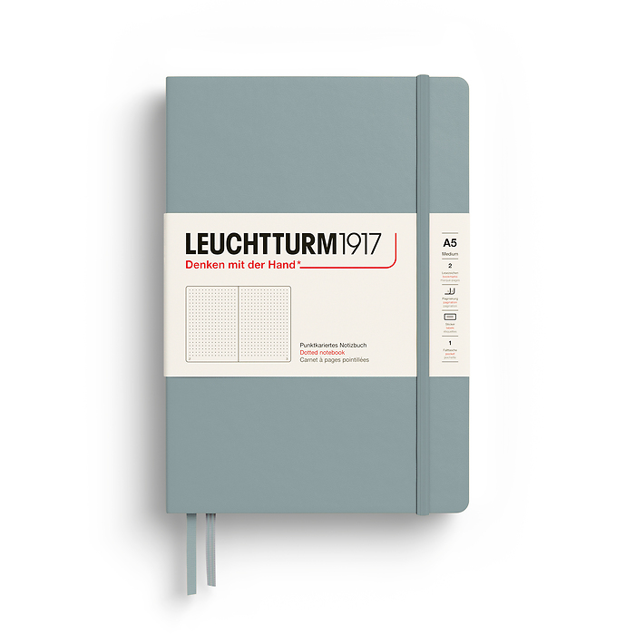Libreta de notas (A5), Tapas duras, 251 páginas num., Dove, punteado