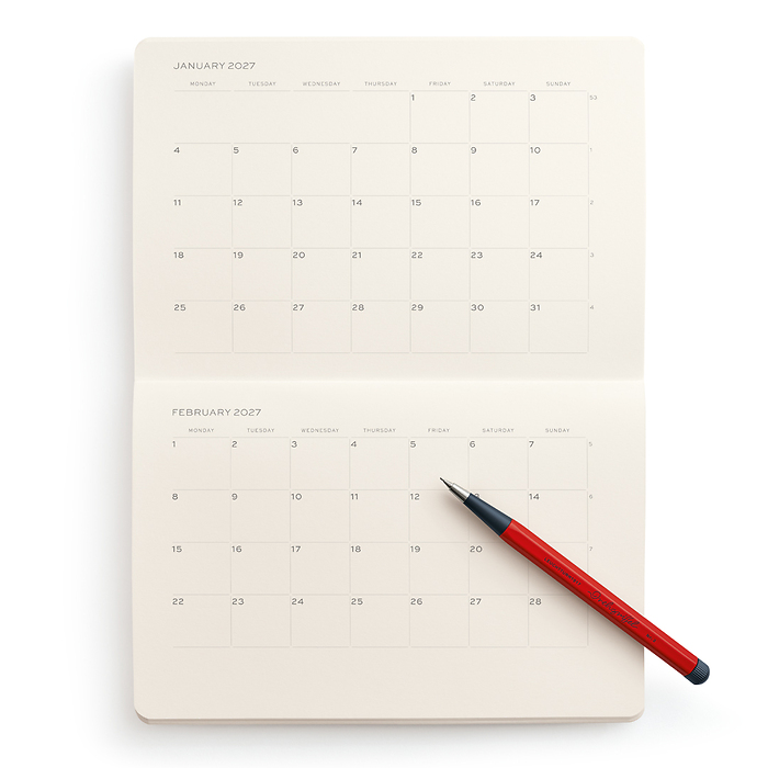 Booklet, Agenda mensual