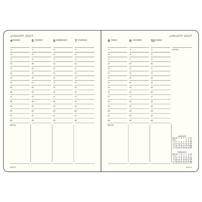 Planificador Semanal Académico 2027, 18 meses