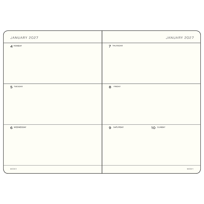 Agenda Semana Vista 2027, 18 meses