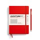Libreta Medium (A5), Tapa dura, 251 Páginas numeradas, Rojo, Cuadriculado